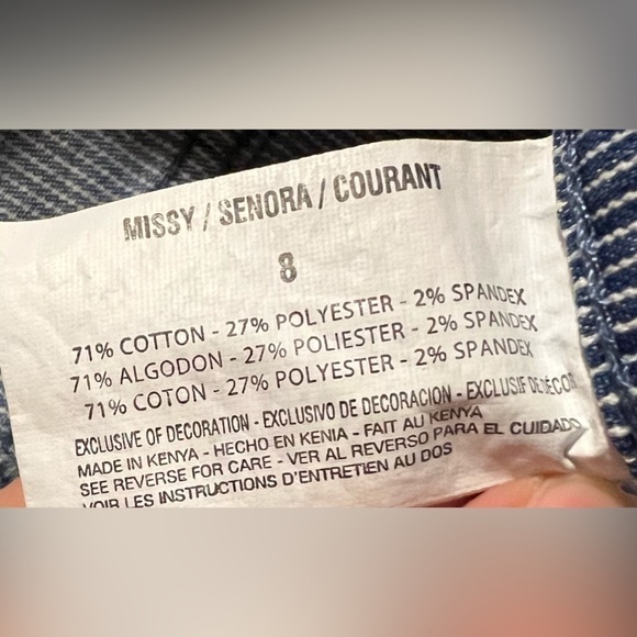 Gloria Vanderbilt Striped Jean Shorts (Sz 8) - Picture 6 of 9